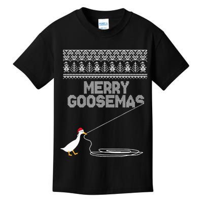 Funny Ugly Christmas Sweater Merry Goosemas Farm Life Kids T-Shirt