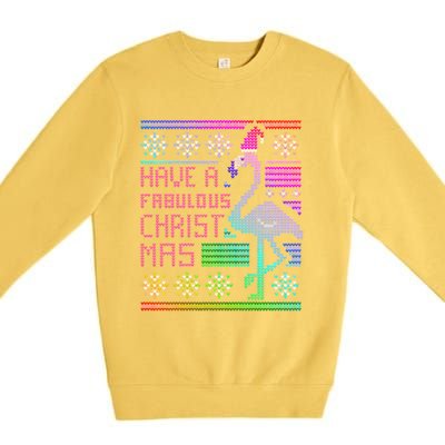 Flamingo Ugly Christmas Premium Crewneck Sweatshirt