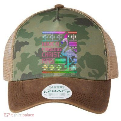 Flamingo Ugly Christmas Legacy Tie Dye Trucker Hat