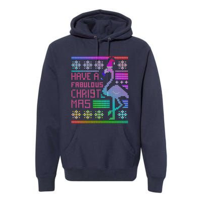 Flamingo Ugly Christmas Premium Hoodie