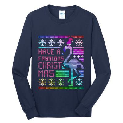 Flamingo Ugly Christmas Tall Long Sleeve T-Shirt