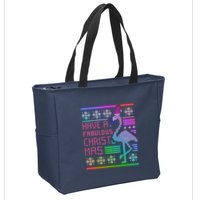 Flamingo Ugly Christmas Zip Tote Bag