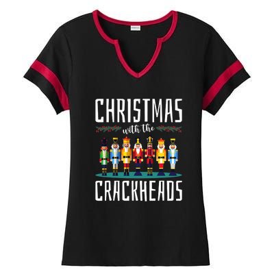 Family Ugly Christmas With The Crackheads Ladies Halftime Notch Neck Tee