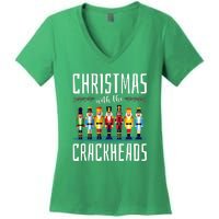 Family Ugly Christmas With The Crackheads Women's V-Neck T-Shirt