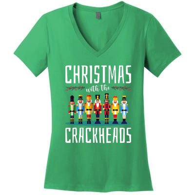 Family Ugly Christmas With The Crackheads Women's V-Neck T-Shirt