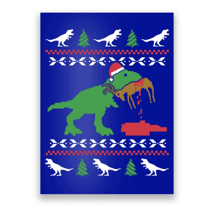 Funny Ugly Christmas Sweater Trex Reindeer Ugly Xmas Trex Great Gift Poster