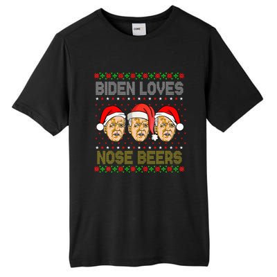 Funny Ugly Christmas Biden Loves Nose Beers Tall Fusion ChromaSoft Performance T-Shirt