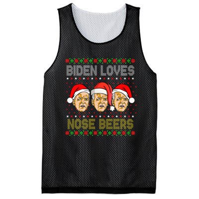 Funny Ugly Christmas Biden Loves Nose Beers Mesh Reversible Basketball Jersey Tank