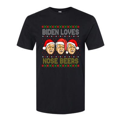 Funny Ugly Christmas Biden Loves Nose Beers Softstyle CVC T-Shirt