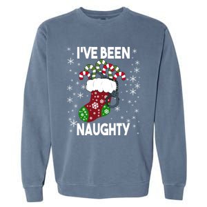 Funny Ugly Couples Christmas IVe Been Naughty Gift Garment-Dyed Sweatshirt