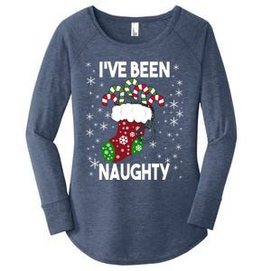 Funny Ugly Couples Christmas IVe Been Naughty Gift Women's Perfect Tri Tunic Long Sleeve Shirt