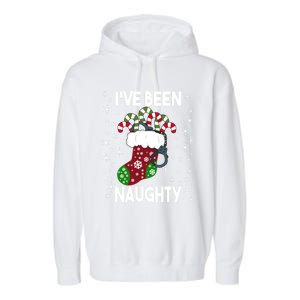 Funny Ugly Couples Christmas IVe Been Naughty Gift Garment-Dyed Fleece Hoodie