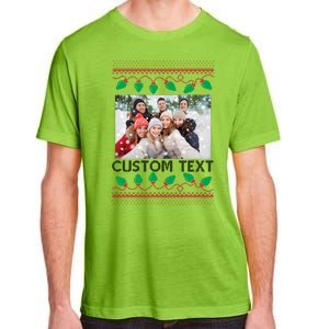 Family Ugly Christmas Sweater Design Custom Photo Text Adult ChromaSoft Performance T-Shirt