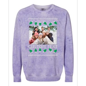 Family Ugly Christmas Sweater Design Custom Photo Text Colorblast Crewneck Sweatshirt