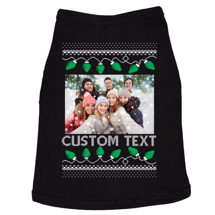 Family Ugly Christmas Sweater Design Custom Photo Text Doggie Tank