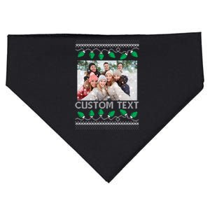 Family Ugly Christmas Sweater Design Custom Photo Text USA-Made Doggie Bandana