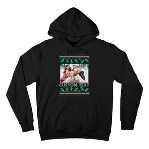 Family Ugly Christmas Sweater Design Custom Photo Text Hoodie