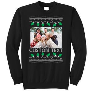 Family Ugly Christmas Sweater Design Custom Photo Text Sweatshirt