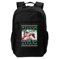 Family Ugly Christmas Sweater Design Custom Photo Text Backpack
