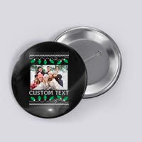 Family Ugly Christmas Sweater Design Custom Photo Text Button