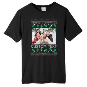 Family Ugly Christmas Sweater Design Custom Photo Text Tall Fusion ChromaSoft Performance T-Shirt