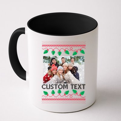 Family Ugly Christmas Sweater Design Custom Photo Text Mug
