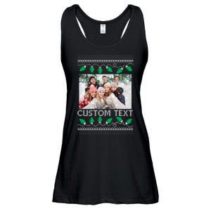 Family Ugly Christmas Sweater Design Custom Photo Text Ladies Essential Flowy Tank