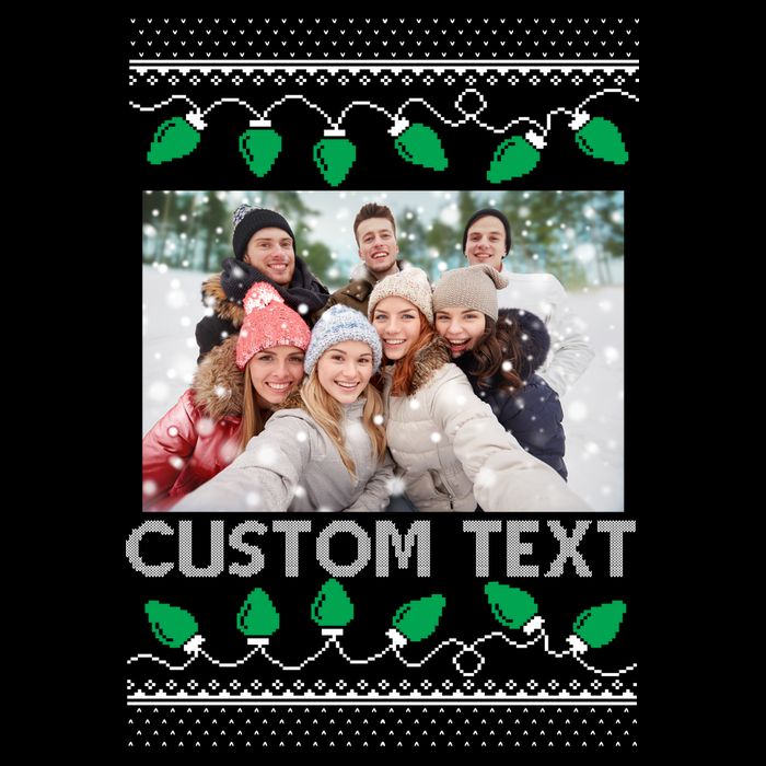 Family Ugly Christmas Sweater Design Custom Photo Text Flatbill Hat
