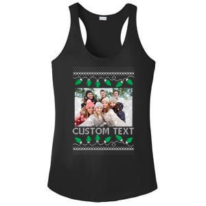 Family Ugly Christmas Sweater Design Custom Photo Text Ladies PosiCharge Competitor Racerback Tank