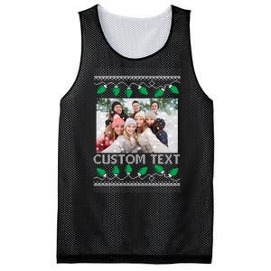 Family Ugly Christmas Sweater Design Custom Photo Text Mesh Reversible Basketball Jersey Tank