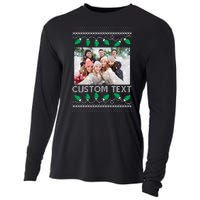 Family Ugly Christmas Sweater Design Custom Photo Text Cooling Performance Long Sleeve Crew