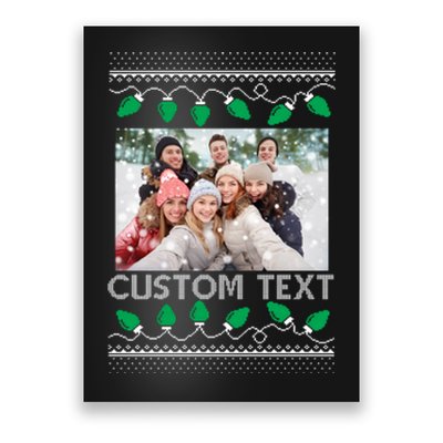 Family Ugly Christmas Sweater Design Custom Photo Text Poster