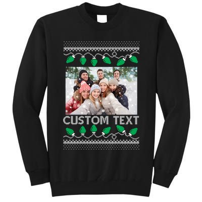 Family Ugly Christmas Sweater Design Custom Photo Text Tall Sweatshirt