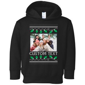 Family Ugly Christmas Sweater Design Custom Photo Text Toddler Hoodie