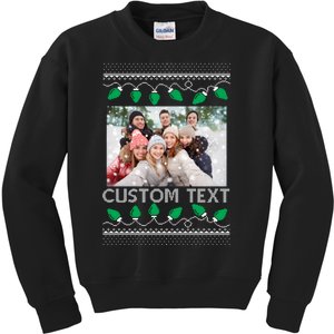 Family Ugly Christmas Sweater Design Custom Photo Text Kids Sweatshirt