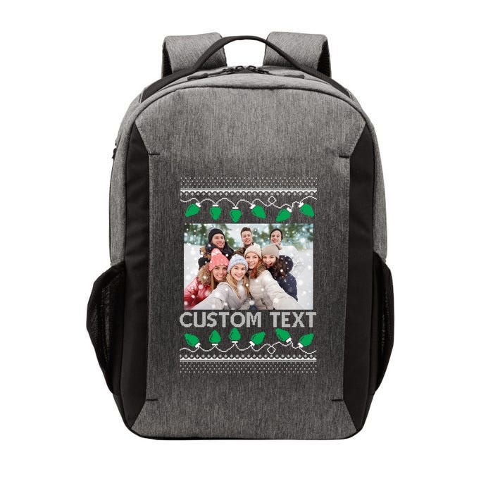 Family Ugly Christmas Sweater Design Custom Photo Text Vector Backpack