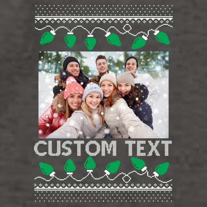 Family Ugly Christmas Sweater Design Custom Photo Text Vector Backpack