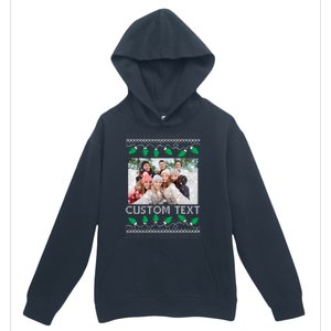 Family Ugly Christmas Sweater Design Custom Photo Text Urban Pullover Hoodie