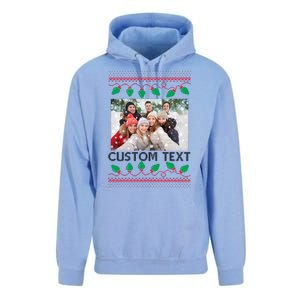 Family Ugly Christmas Sweater Design Custom Photo Text Unisex Surf Hoodie