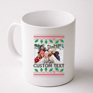 Family Ugly Christmas Sweater Design Custom Photo Text Coffee Mug