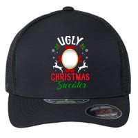 Funny Ugly Christmas Sweater With Mirror Flexfit Unipanel Trucker Cap