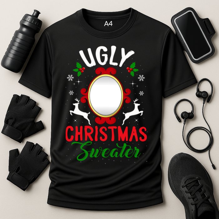 Funny Ugly Christmas Sweater With Mirror Performance Shirt