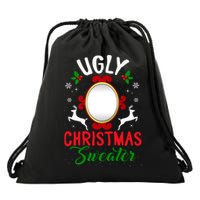 Funny Ugly Christmas Sweater With Mirror Drawstring Bag