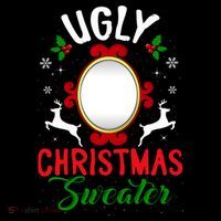 Funny Ugly Christmas Sweater With Mirror Drawstring Bag
