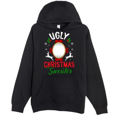 Funny Ugly Christmas Sweater With Mirror Premium Pullover Hoodie