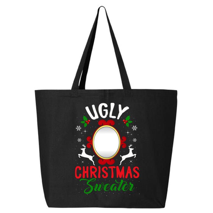 Funny Ugly Christmas Sweater With Mirror 25L Jumbo Tote