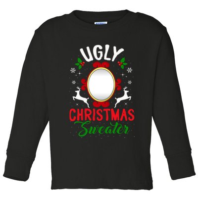 Funny Ugly Christmas Sweater With Mirror Toddler Long Sleeve Shirt