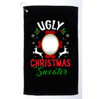 Funny Ugly Christmas Sweater With Mirror Golf Towel