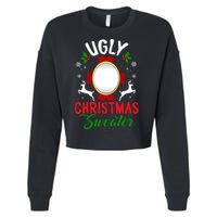 Funny Ugly Christmas Sweater With Mirror Cropped Pullover Crew