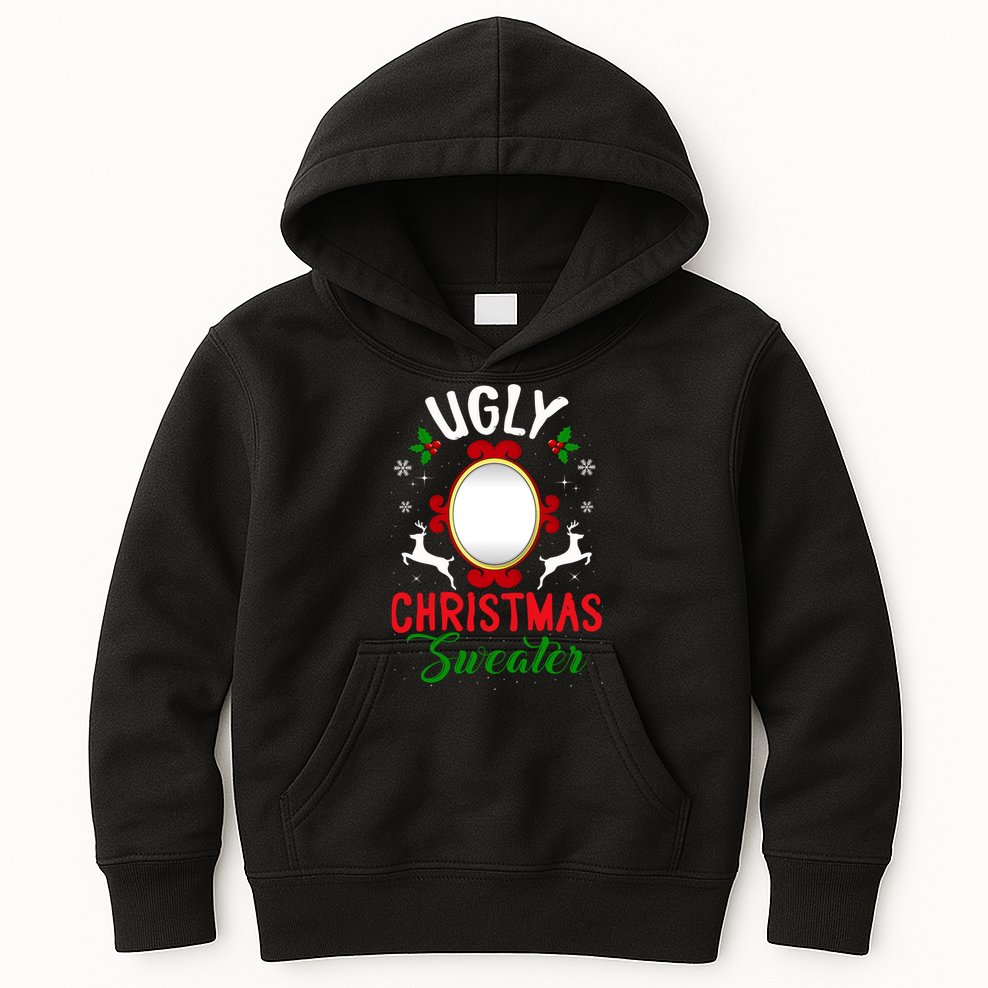 Funny Ugly Christmas Sweater With Mirror Kids Hoodie